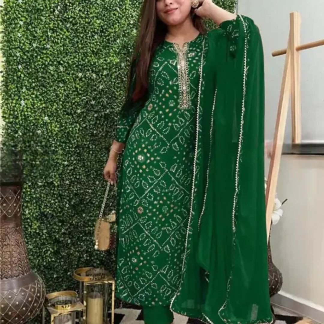 Women’s Ethnic Motifs Kurta Set with Trouser & Dupatta