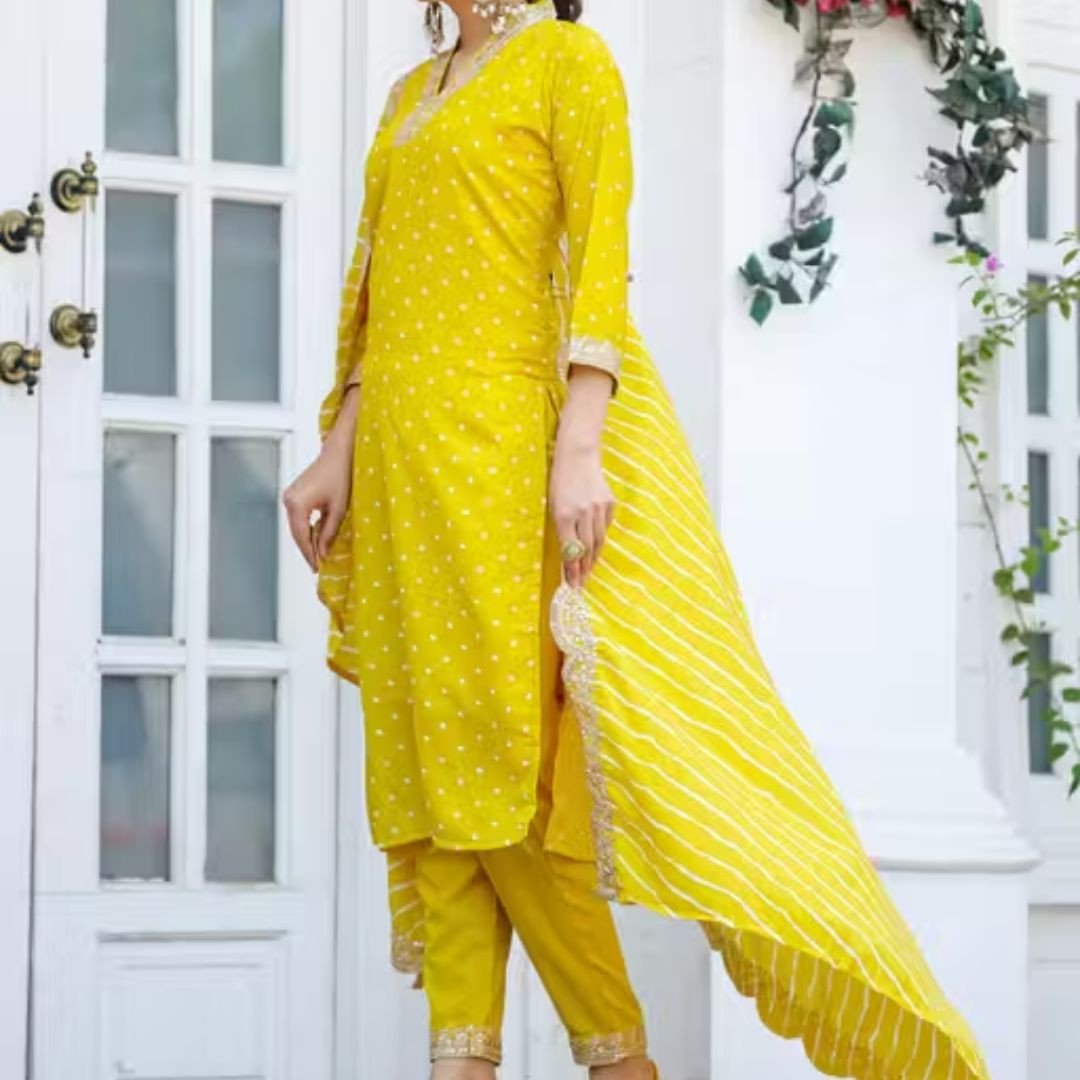 Trendy Embroidered Kurta Pant Dupatta Set for Women Online