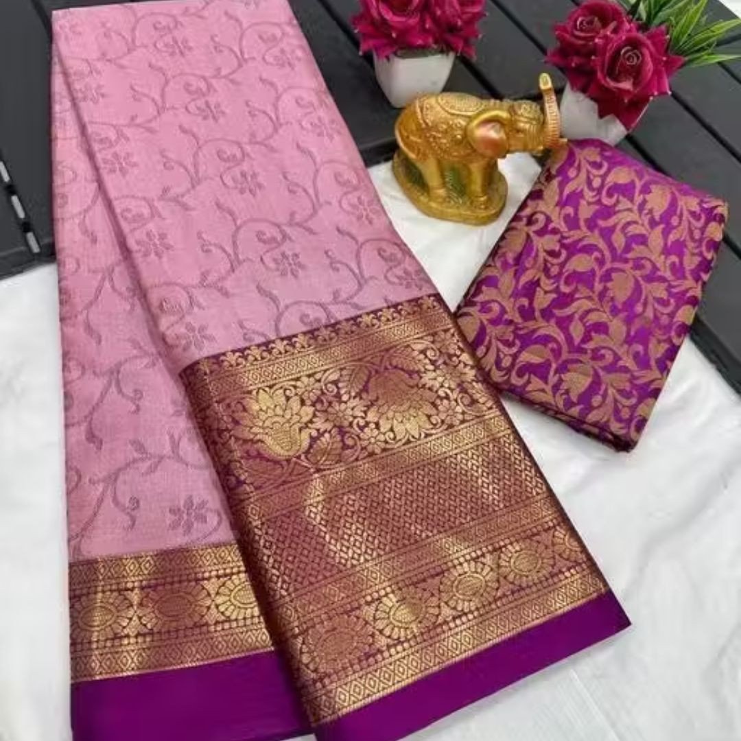 Pure Aura Cotton Silk Saree with Blouse Piece