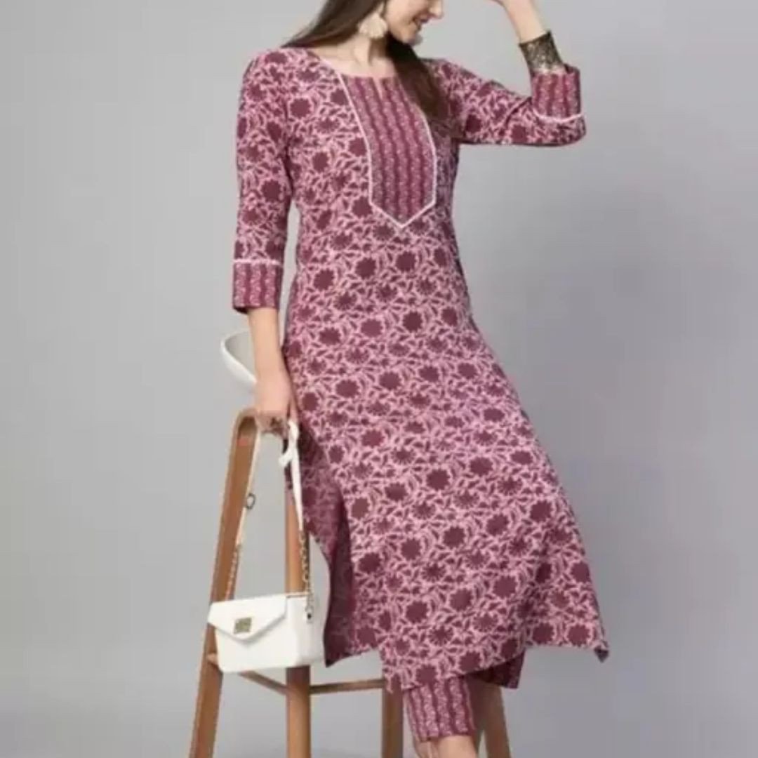 Indian Designer Eid Silk Kurti Pant Dupatta Set - Ethnic Wear